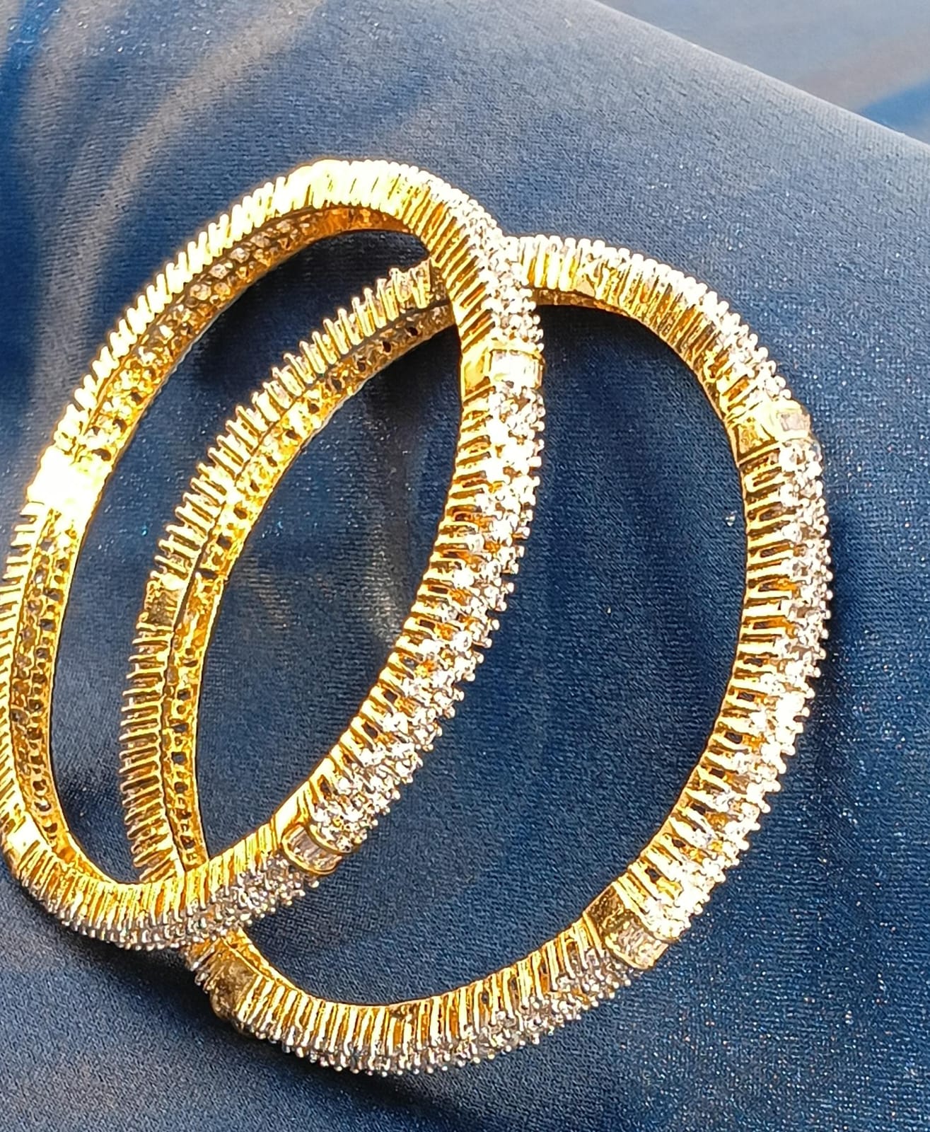 Celeste Glow - American Diamond Gold-Plated Bangles