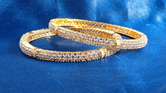 Celeste Glow - American Diamond Gold-Plated Bangles